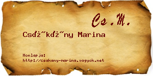 Csákány Marina névjegykártya
